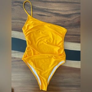 One-piece yellow swimsuit, size SMALL